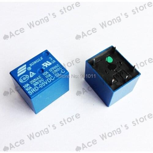 5pcs/LOT SONGLE Power Relay SRD-5VDC-SL-C PCB Type 5V DC free shipping