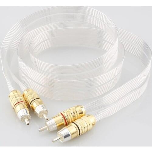 Audiocrast Pair Nordost OCC silver plated RCA interconnect cable with gold plated RCA plug cable