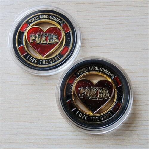 Free Shipping 5pcs/lot,love the game poker coin,Poker Card Guard Protector Casino Collectable Gift
