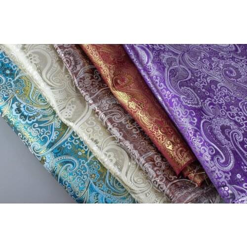 50*148cm Shining Jacquard Paisley Metallic Brocade Fabric for Jackets and waistcoats