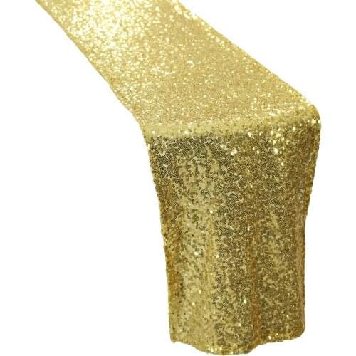 Sparkly Rose Gold Sequin Table Runners for Weddings Party Christmas Cloth Decor 30x275/30X240/30x180cm