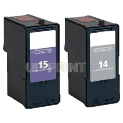CISSPLAZA 2sets Ink Cartridge For Lexmark 14 15 Black & Color Ink Cartridges for Lexmark Z2300 Z2320 X2650 X2600 X2670 Printer