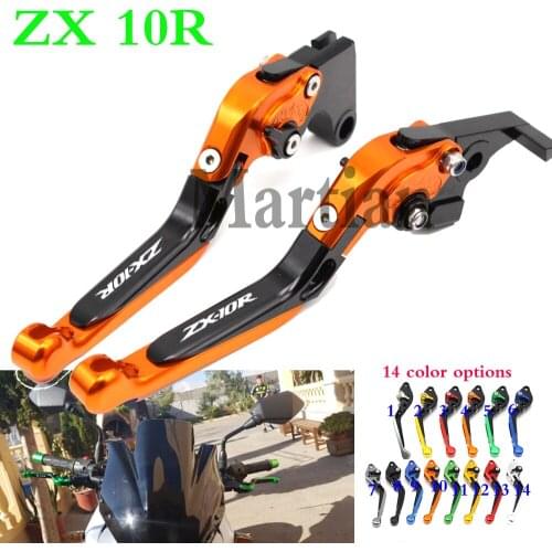 For kawasaki ZX10R 2006-2015 2007 2008 2009 2010 2011 2012 2013 2014 Red&Titanium Adjustable Motorcycle CNC Brake Clutch Levers