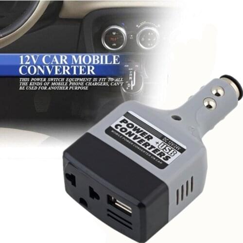 Hot DC 12/24V to AC 220V USB 6V Car Mobile Power Inverter Adapter Auto Car Power Converter Charger Used