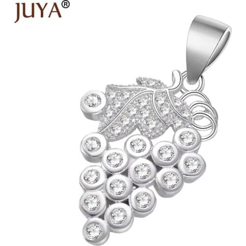 Juya Copper Metal Micro Pave Zircon Rhinestone Strawberry Shape Slide Charm Pendants For Jewelry Making DIY