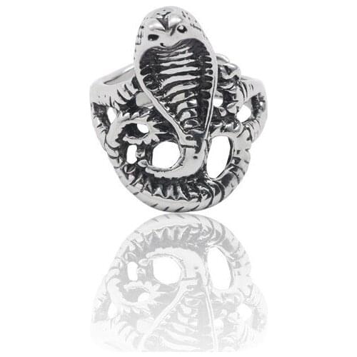 Punk Style Retro Snake Ring Hip Hop Male And Female Animal Hollow Tail Alloy Adjustable Fashion Jewelry Gift Direct Selling Hot