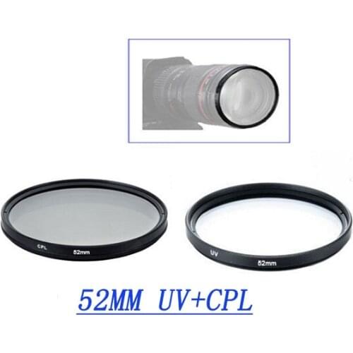 52MM UV + CPL Filter set kit for NIKON D7000 D7100 D5000 D5100 D5200 D3300 D3200 D3100 D3000 18-55 lens protector DSLR Cameras