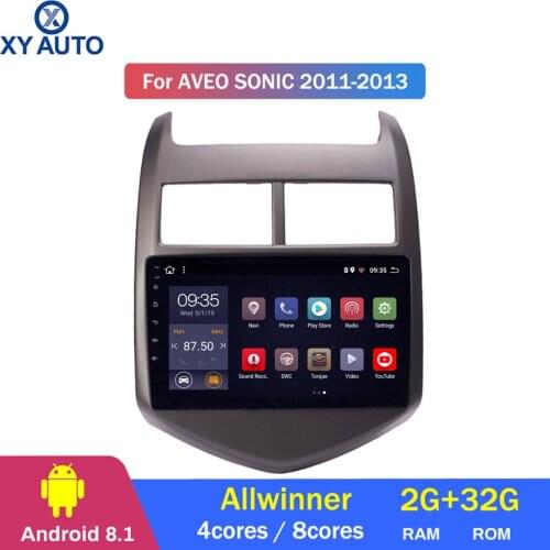 9 inch 2.5D IPS HD multi-touch screen Android8.1 2G RAM 32G ROM NAVI for Chevrolet Aveo/Sonic 2011-2013 with BT USB WIFI SWC