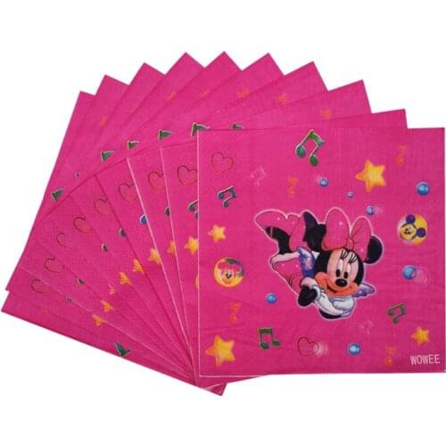 Minnie Mouse Party Decorations Supplies Kids Theme Plates Cup Tablecloth Happy Birthday Red Pink Party Favors anniversair Set