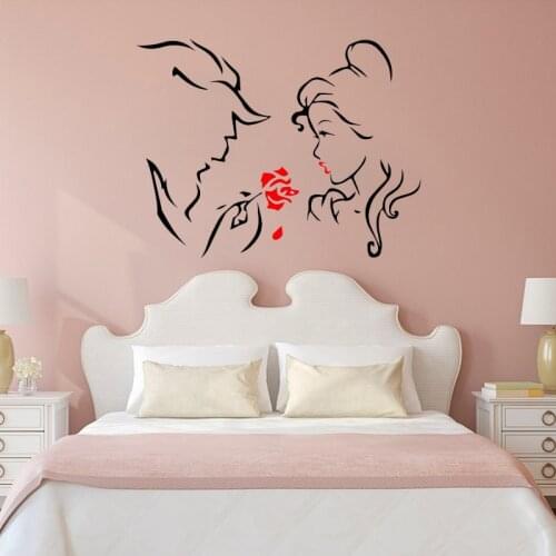 YOYOYU Beauty and Beast Wall Stickers For Kids Rooms Baby Nursery Room Bedroom Wall Decal Interior Cartoon Home Decor MuralSY501