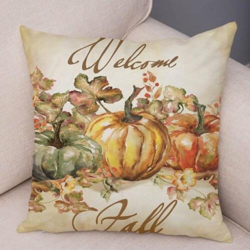 Thanksgiving Turkey Fall Throw Pillow Cover, Soft plush Autumn Pumpkin Decor Pillow Case Cushion Cover for Couch Sofa 18x18 Inch