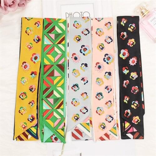 New scarf ladies fashion ribbon silk scarf headband