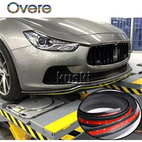 Overe 1Set Auto Car Front Chin Spoiler Carbon Stickers For Honda Civic Accord Fit Subaru Impreza Forester XV Nissan Qashqai Juke
