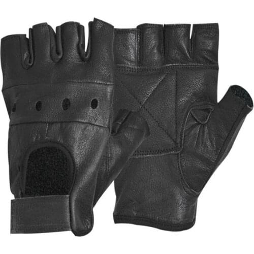 HOT Fashion Mens Leather Gloves Half Finger Fingerless Stage Sports Driving Solid Black Gloves