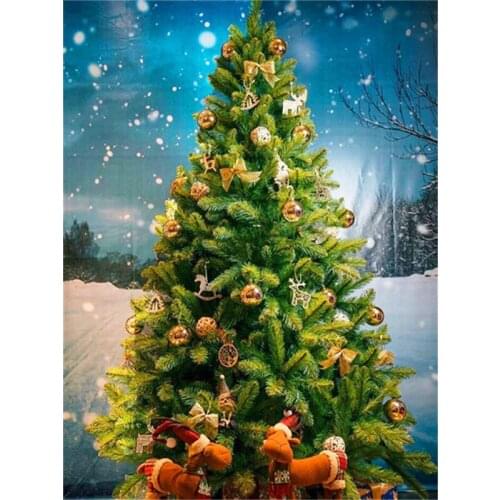 Full Square Diamond Art Kits Winter Rhinestones Diamond Embroidery Cross Stitch Christmas Tree 5D DIY Mosaic Decortion