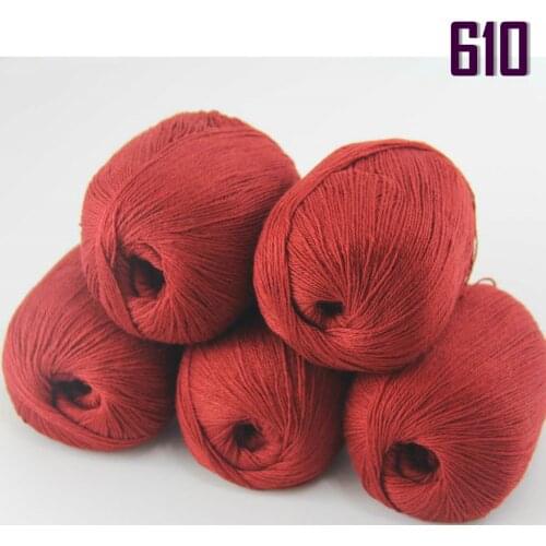 Sale New 5 X50g Balls High Quality 100% pure cashmere luxury warm soft hand knitting Yarn 233-610-5 Maroon Red
