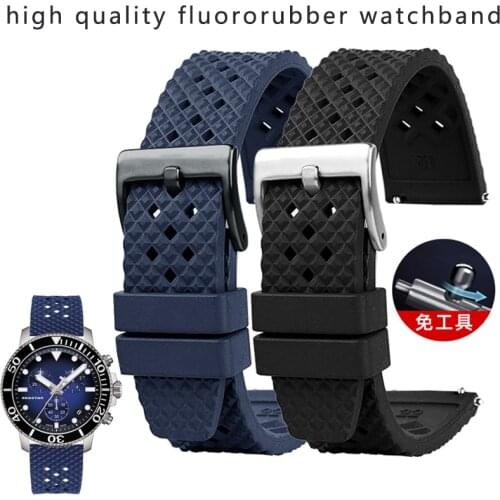 4 Color Watchband 22mm20mmFluoro Rubber Watchband Sport Diving Waterproof Watchband Replace for O-Mega Rox S-Eiko C-iTizen