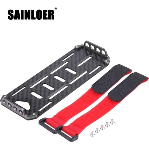 SAINLOER 1:10 Climbing Car Battery Holder Bottom Frame Carbon Fiber Battery Bracket Batteries Fixed Mount for SCX10 D90 RC Cars