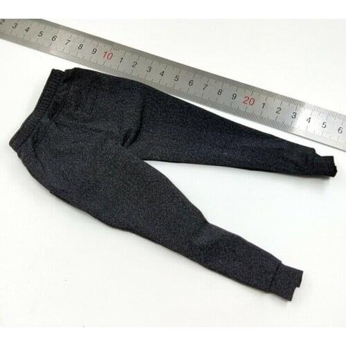 F-079 1/6th Black Sweatpants for 12" Male Strong Body Action