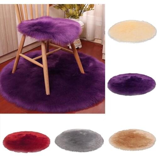 Stylish Round Faux Wool Soft Carpet Rug Floor Mat Living Room Bedroom Home Decor Dresser Upholstered