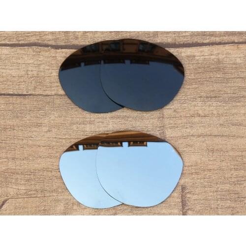 Vonxyz 2 Pairs Stealth Black & Chrome Mirror Polycarbonate Replacement Lenses for-Oakley Garage Rock Frame