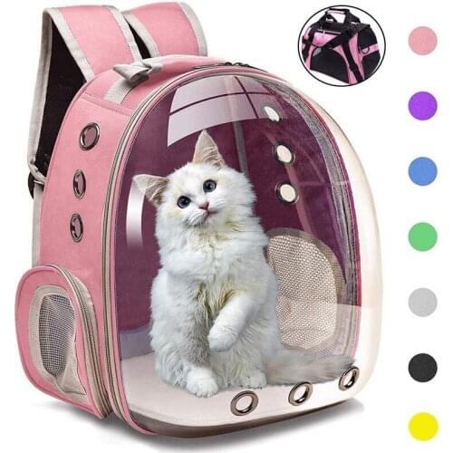 Pet cat backpack Breathable Cat Bag Portable cat carrier Outdoor Travel Transparent Space Pet Backpack Bag for Cat