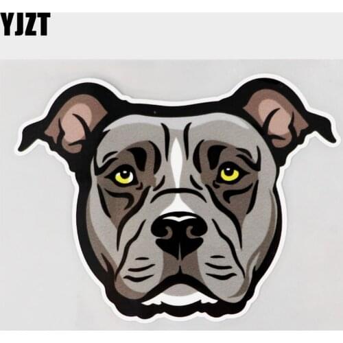YJZT 14.2CM×10.8CM Decal Funny Pet Dog Head Car Sticker PVC 11C-0141