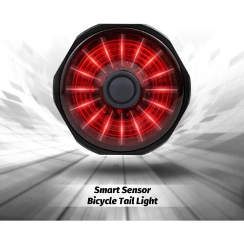 Smart Sensor USB Bike Tail Light Rechargeable Led Bicycle Seatpost Saddle Rear Light Night Cycling Taillight with Mount Brackets