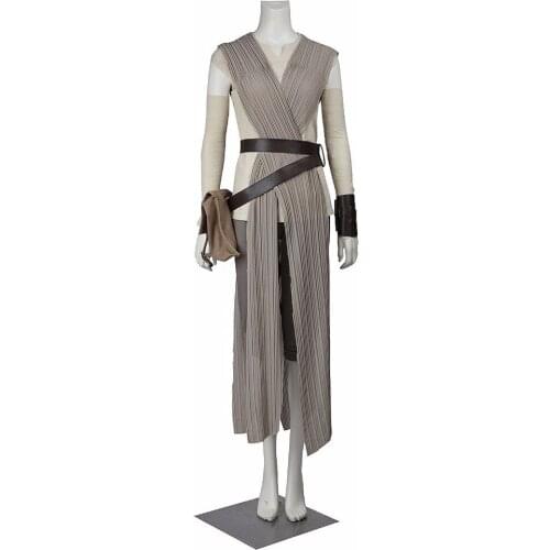 Star The Force Awakens Wars Rey Cosplay Custome Carnival Party Dress