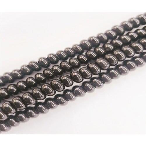 1 Strand 5x8mm Black Agate Abacus Loose Beads DIY Fashion Jeawelry Making Accessories Unisex 15.5"