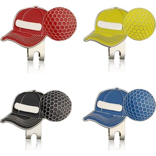 1 pcs Hat Design Golf Marker w Golf Hat Clips 4 colors Mark Golf Ball Position for Golf Putter Drop Ship