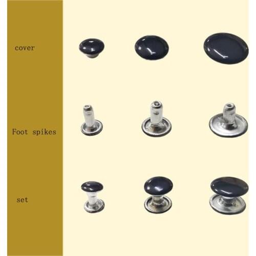 100 Set / Lot Foot Length 10mm Black White Double Sided Rivets Bag Luggage Accessories Shoes Decoration DIY For Leather Craft