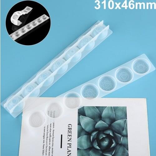 2Pcs 7 Chakra Crystal Molds Kit Hemisphere Round Resin Molds DIY Handcraft Pendant Tools Accessories