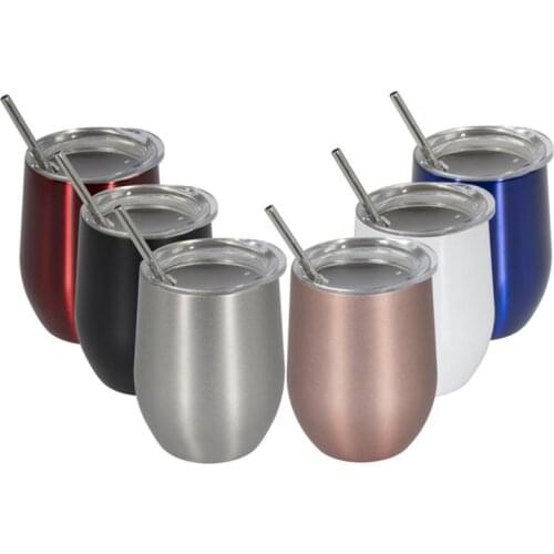 2Pcs/set Stainless Steel 12oz Beer Cup Wine Tumbler Portable Outdoor Travel Coffee Cocktail Drinking Mugs Metal Cup