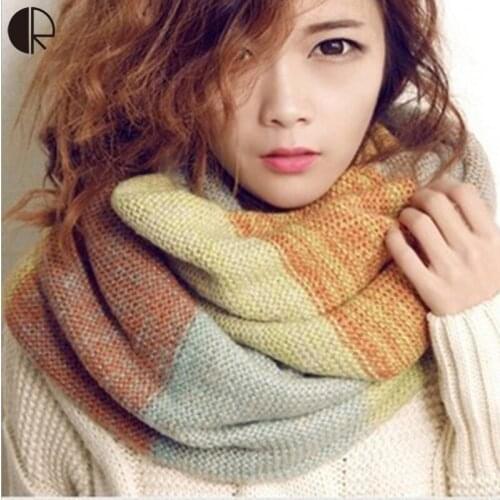 2016 Winter Scarf Luxury Brand New Womens Fashion Casual Warm Length 60-80 cm Ring Scarves 5 Style Free Shipping AM058