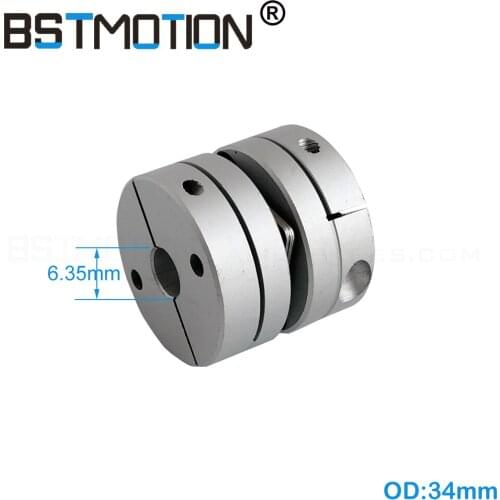 6.35mm Single Disk Coupling OD 34mm 2.8N.m 6.35mm 8mm 9.525mm 10mm 12mm 12.7mm 14mm clamp disc coupler for motor shaft