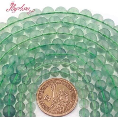 6,8,10mm Smooth Round Green Fluorite Crystal Natural Stone For DIY Necklace Bracelets Jewelry Making Loose Bead 15"Free Shipping