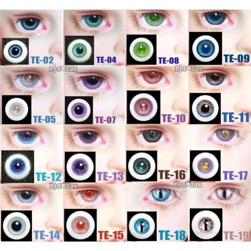 Hot 14mm 16mm 16 Color Eyeballs For 1/3 1/4 BJD Doll Glass Eyes Outfit