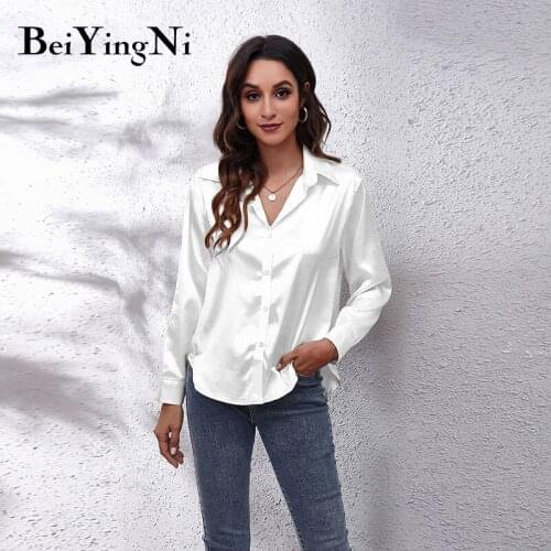 BEIYINGNI Satin Blouses