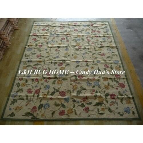 Free shipping 8'X10' antique Hand Stitched needlepoint rugs, handmade wool rugs wholesale prices NEW STORE PROMOTION
