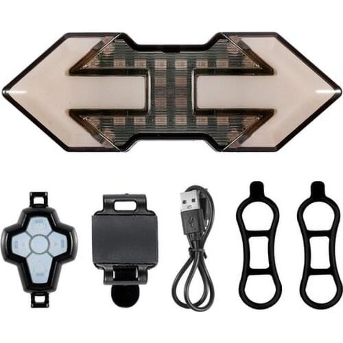 USB Rechargeable Cycling Rear Lamp Wireless Remote Turn Signal Bicycle Light MTB Direction Indicator Smart LED Bike Taillight