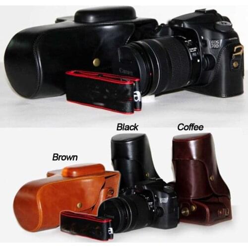 PU Leather Camera Case Bag Cover for Canon EOS 70D 60D DRSL Camera