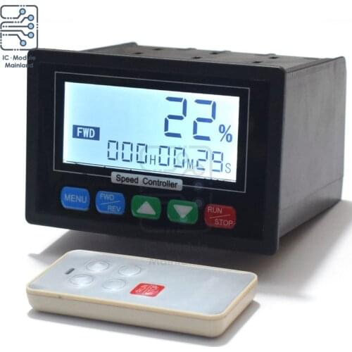 DC10-55V LCD Digital Display Backlight PWM DC Motor Speed Controller Driver Module with Remote Control Limit Time Function