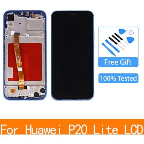 For 5.84 Inch pantalla huawei P20 lite lcd With Frame For HUAWEI P20 Lite Display ANE-LX1 ANE-LX3 Nova 3e Touch screen digitizer
