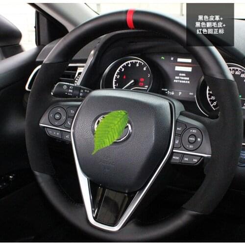 For Toyota Prado RAV4 crown 2019 Highlander Wildlander 2018 DIY leather hand-sewn car steering wheel cover car accessories