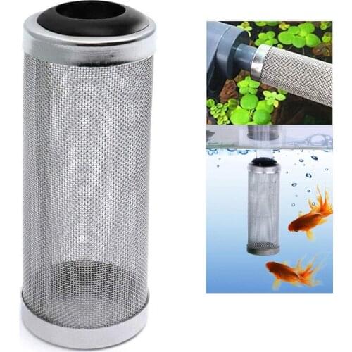 Aquarium Filter Case Stainless Steel Filter Mesh Shrimp Net Shrimp Cylinder Filter Inflow Inlet Case Protect Aquarium Accessorie