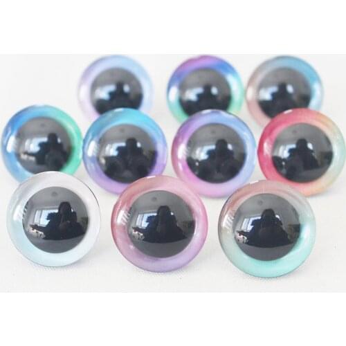 10pcs 9MM 12MM--35mm C10-- 3D LOVELY toy safety eyes 3D Rainbow doll eyes + washer for diy plush doll