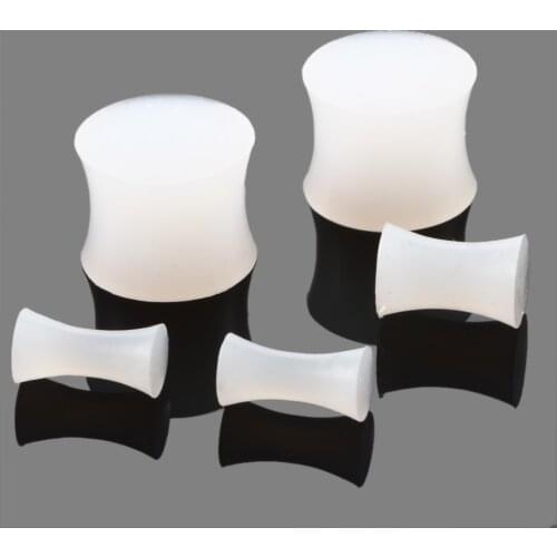 Swan Jo 1Pair Double Flare Transparent Ear Gauges Plugs Silicone Flesh Body Jewelry Ear Tunnels piercing body jewelry