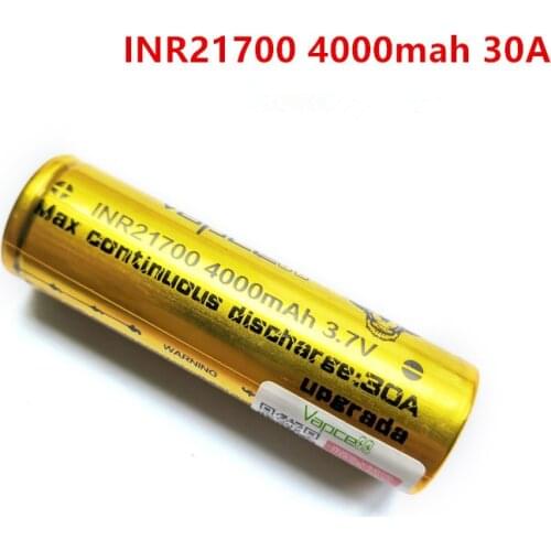Vapcell li ion battery with flaw 21700 4000mah 30A 3.7V rechargeable batteries cell for flashlight power tools free shipping