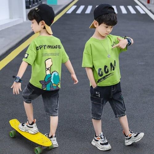 Fashion Spring Summer Girls Clothing Suits T-Shirt +Shorts 2pcs/Set Kids Teenager Outwear Sport Cotton Formal High Quality